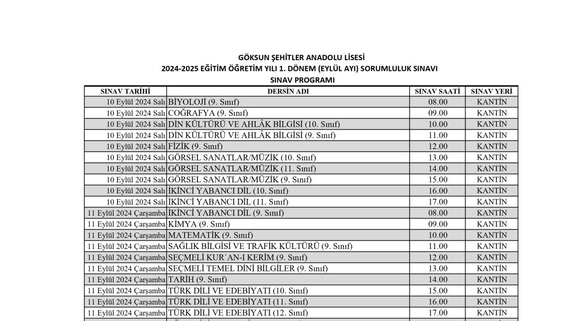 Sorumluluk sınav programı